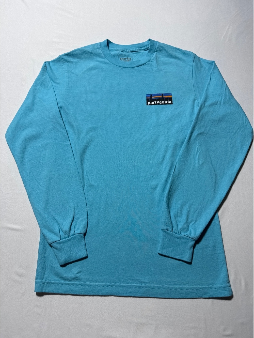 Party Pants Partygonia Blue Long Sleeve Tee - Size Small